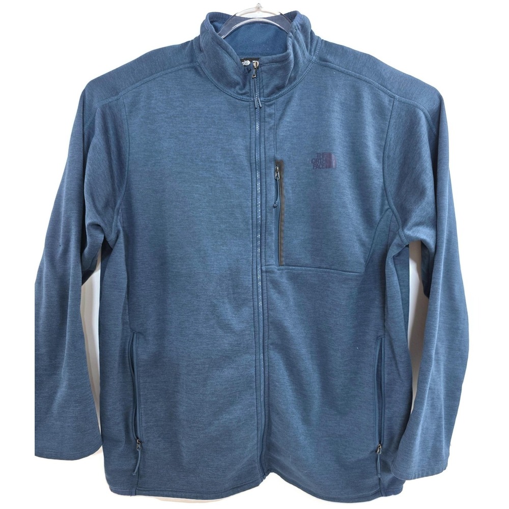 The North Face Jacket Mens 2XL‎ Blue Fleece Full Zip Softshell Outdoor Coat
